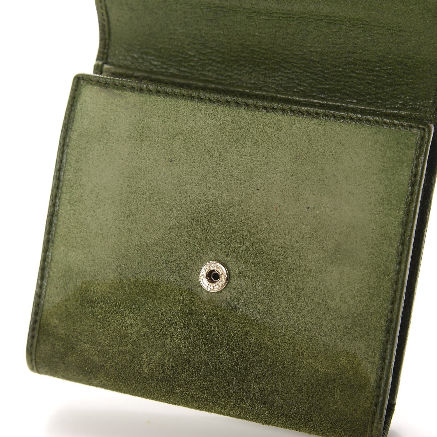 Gucci Suede Hasler Compact Wallet Green 6 of 8
