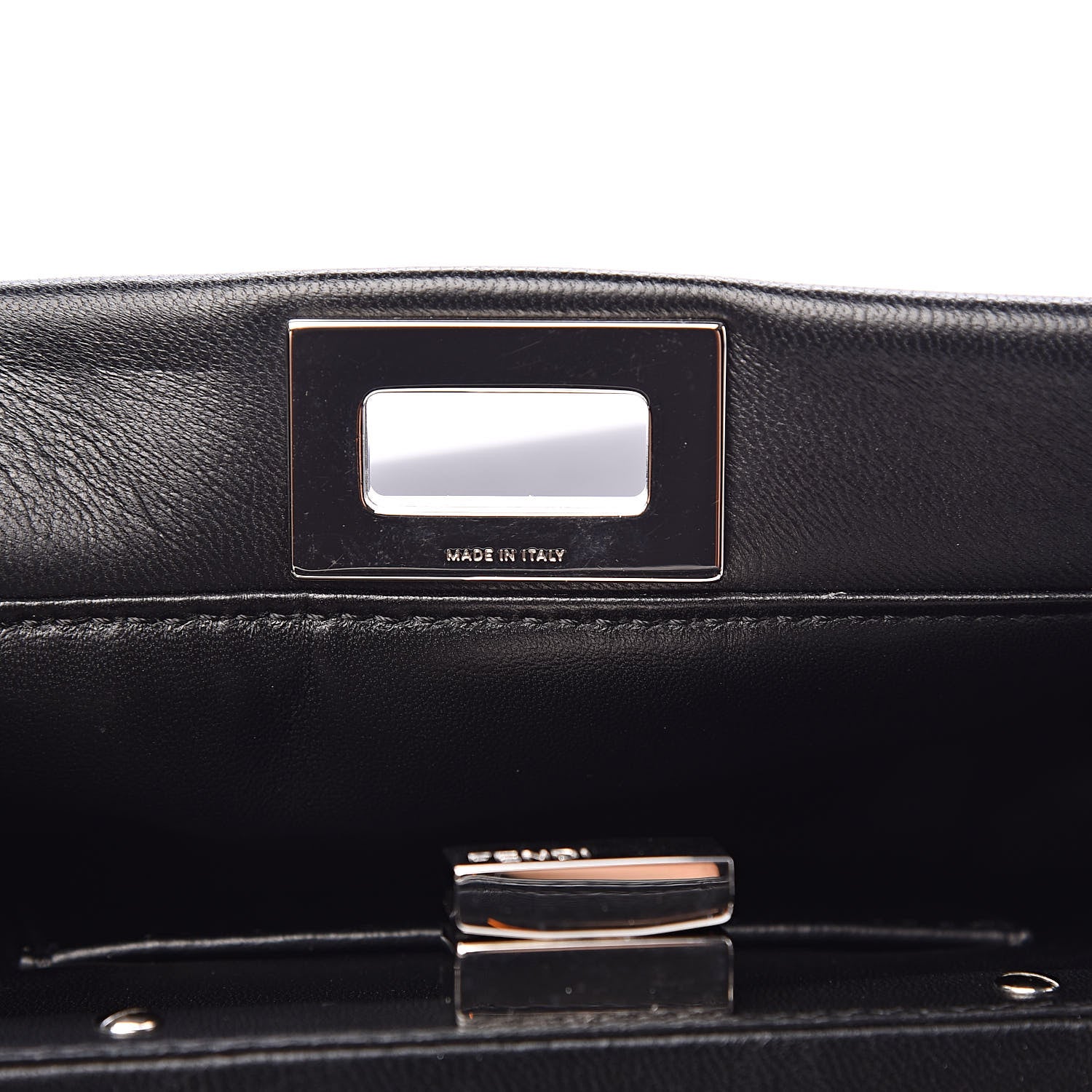 Fendi Nappa Waves Bi-Color Mini Peekaboo Iconic Satchel Black Turchese 8 of 11