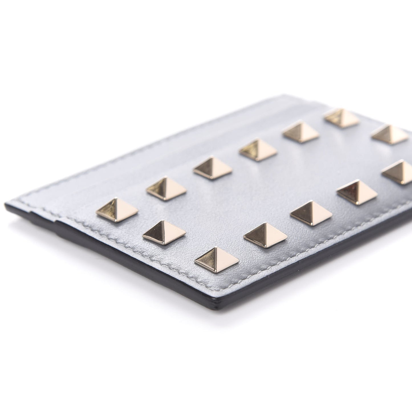 Vitello Rockstud Card Holder Grey