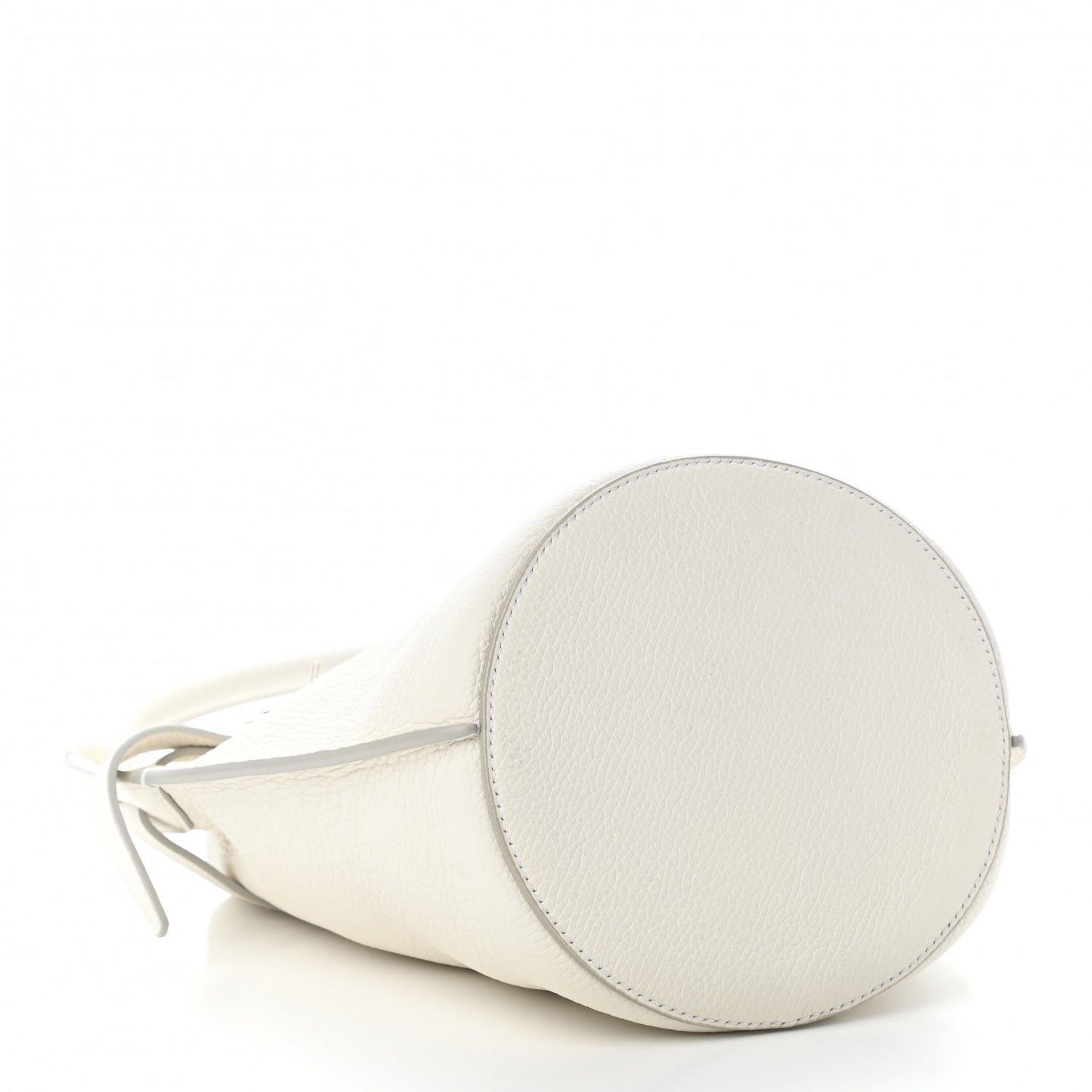 Supple Grained Calfskin Nano Big Bag Bucket White