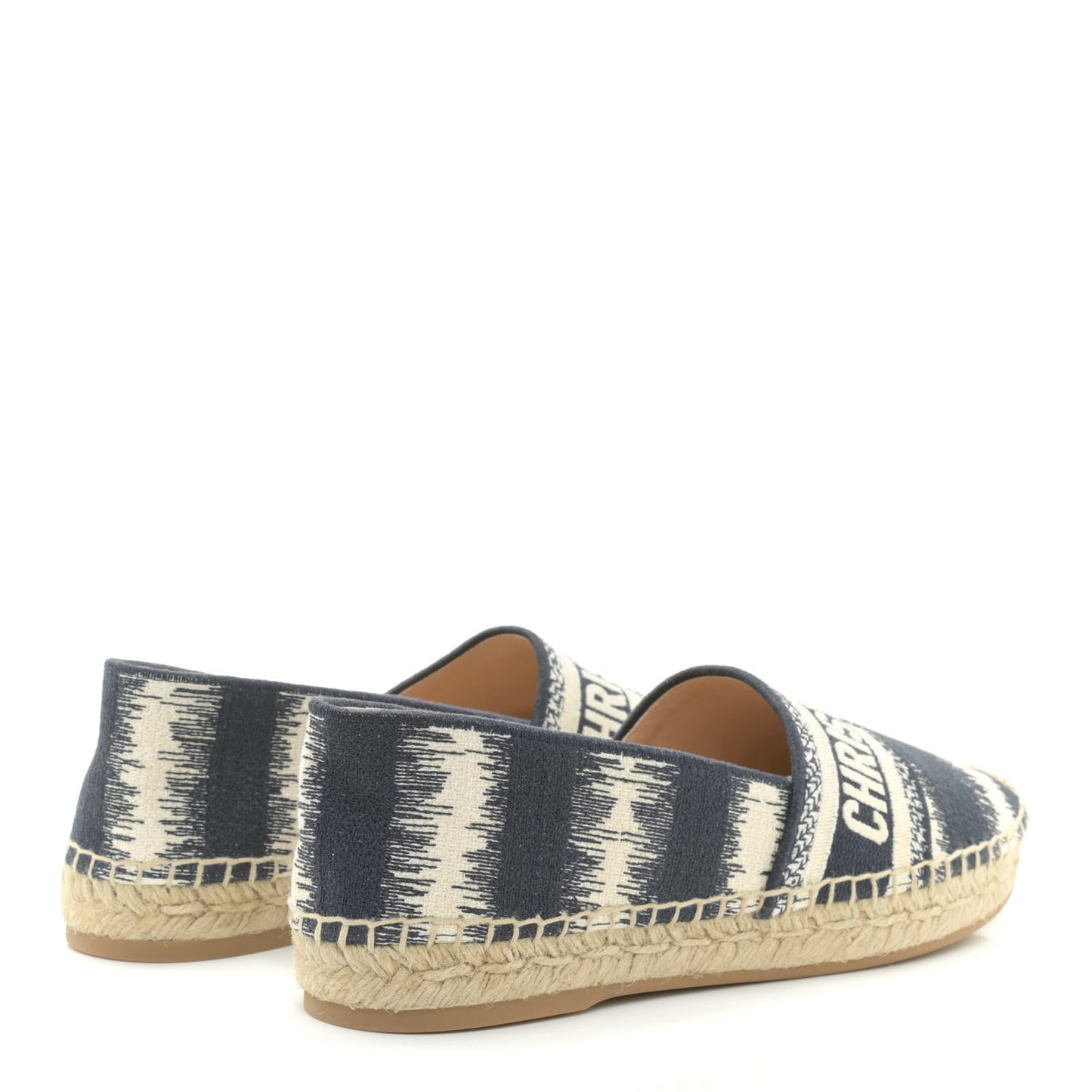 Cotton D-Stripes Embroidered Granville 15mm Espadrilles 37 Deep Blue