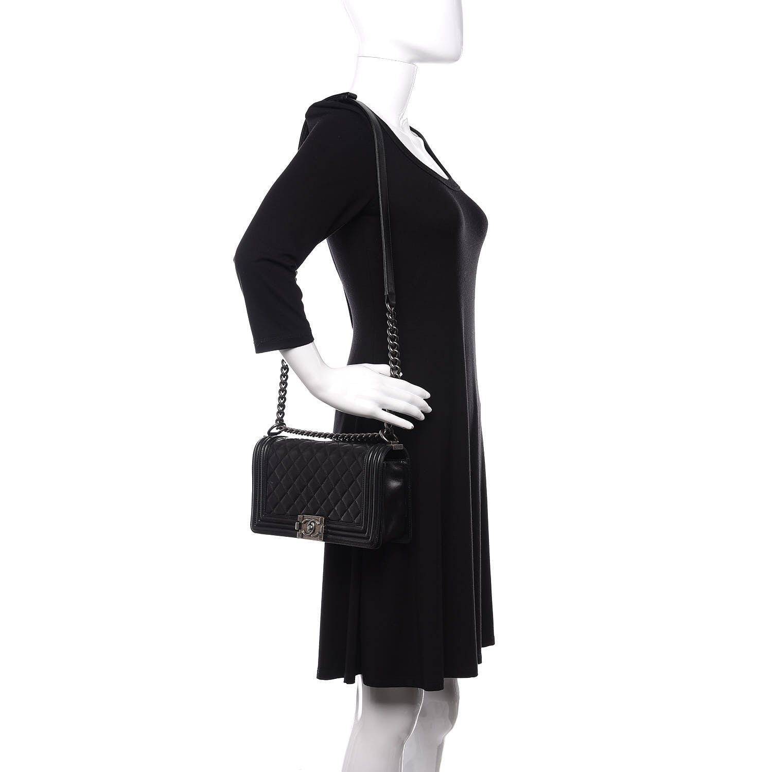 Chanel Lambskin Quilted Medium Boy Flap Black 2 of 11