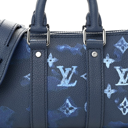 Louis Vuitton Monogram Ink Watercolor Keepall XS Blue 7 of 9