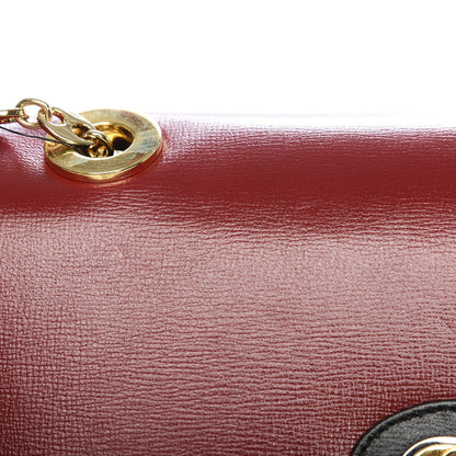 Gucci Azalea Calfskin Bi-Color Small Marina Chain Shoulder Bag New Cherry Red Black 9 of 12