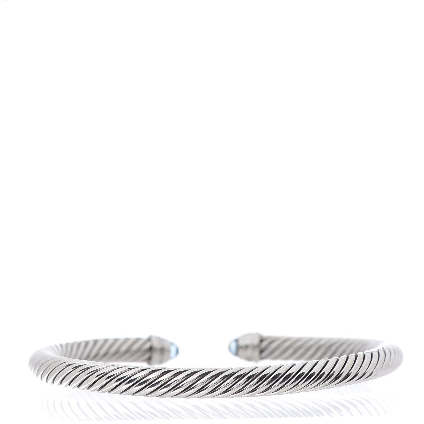 Sterling Silver Diamond Blue Topaz 5mm Cable Classics Bracelet