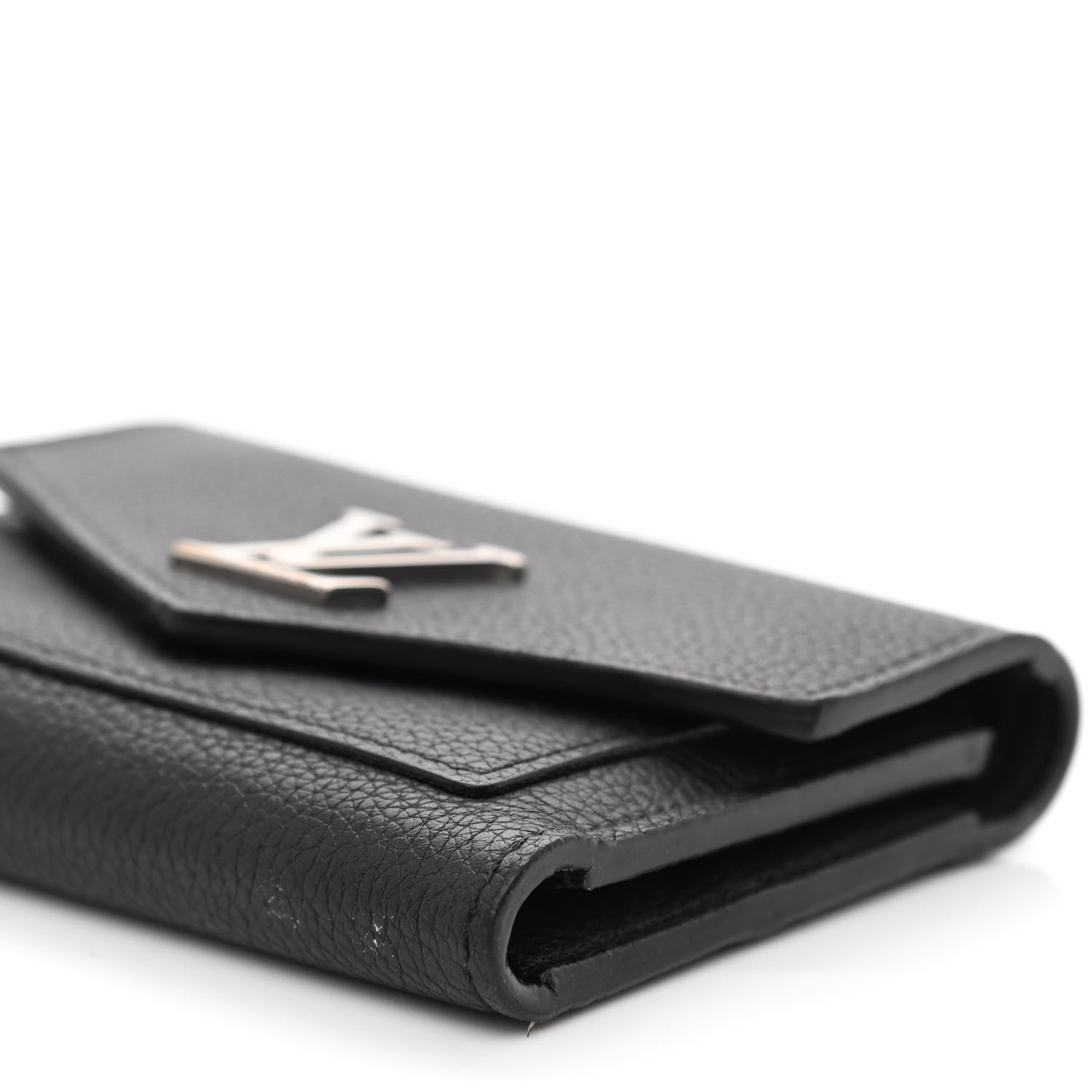 Louis Vuitton Soft Calfskin My Lockme Compact Wallet Black 9 of 10