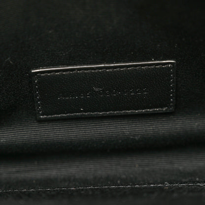 Saint Laurent Grain De Poudre Textured Mixed Matelasse Triquilt Monogram Clutch Dark Beige 7 of 7