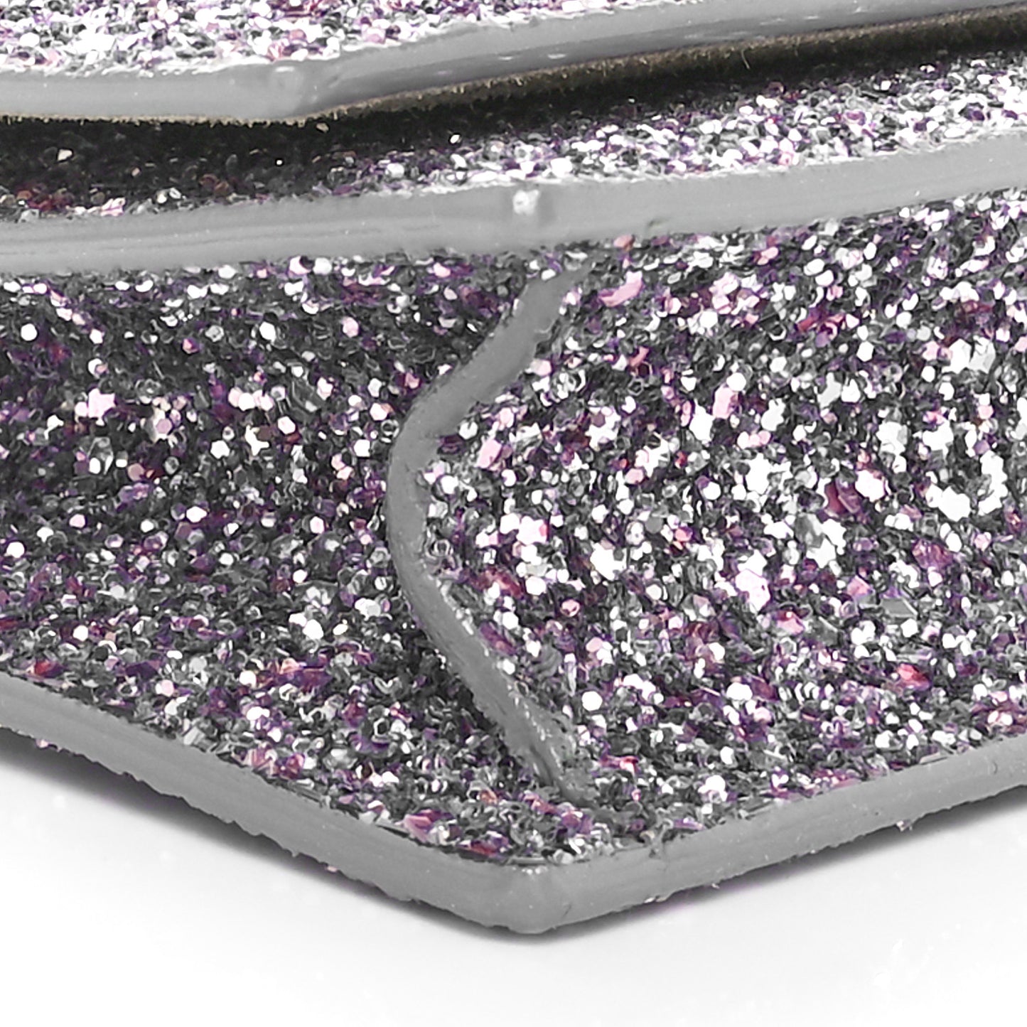 Glitter Clutch With Chain Bubblegum Mix