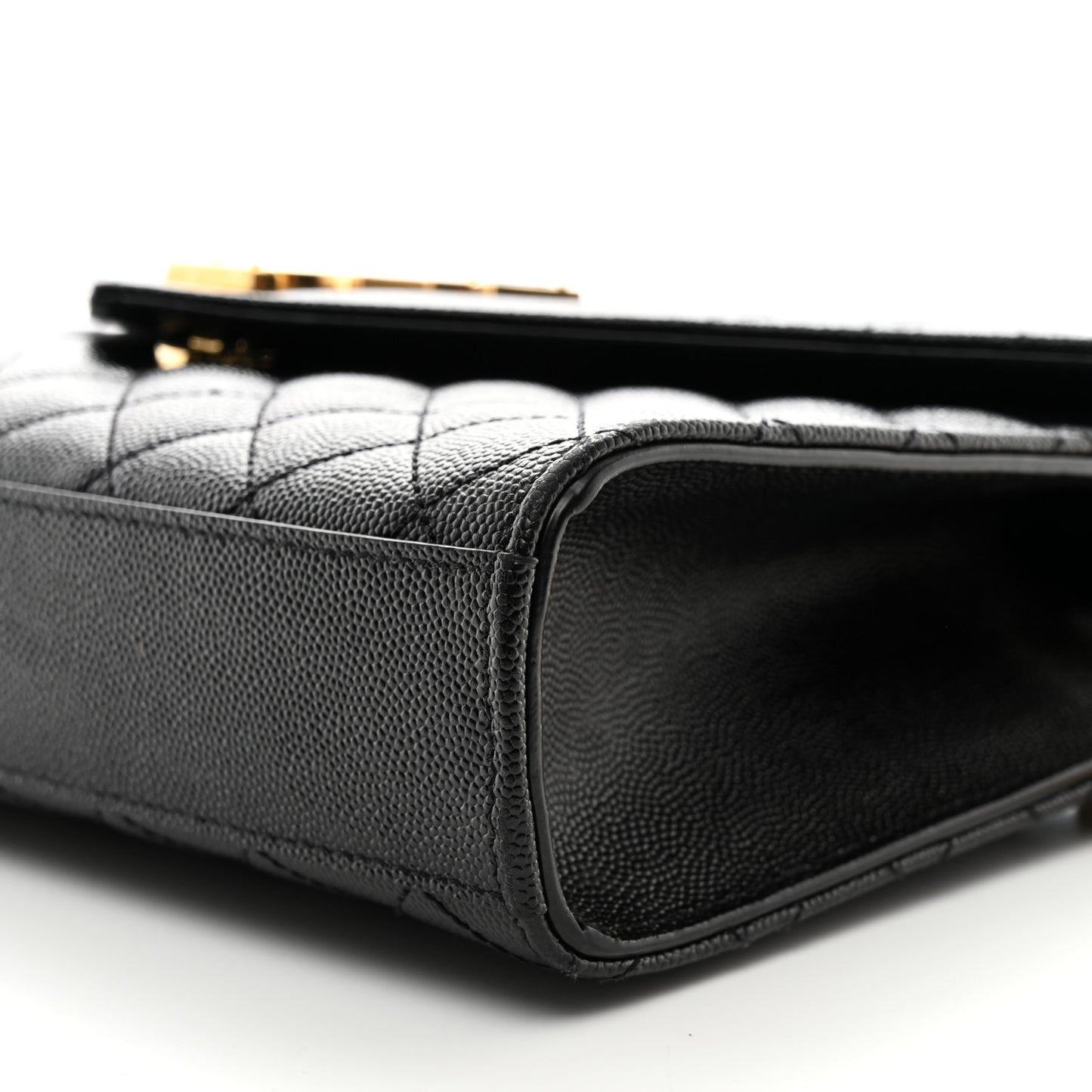 Grain De Poudre Textured Mixed Matelasse Triquilt Medium Monogram Satchel Black