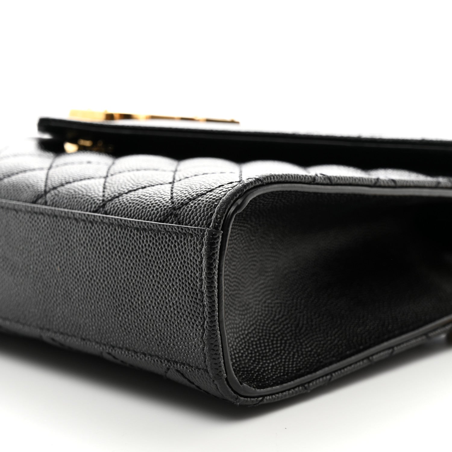 Saint Laurent Grain De Poudre Textured Mixed Matelasse Triquilt Medium Monogram Satchel Black 11 of 11