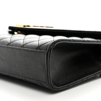 Saint Laurent Grain De Poudre Textured Mixed Matelasse Triquilt Medium Monogram Satchel Black 11 of 11