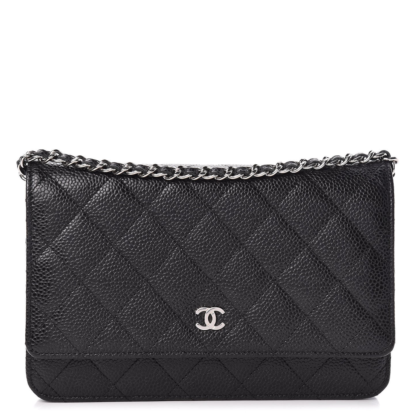 Caviar Quilted Wallet On Chain WOC Black