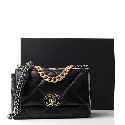 Chanel Lambskin Quilted Medium 19 Flap Black 11 of 11