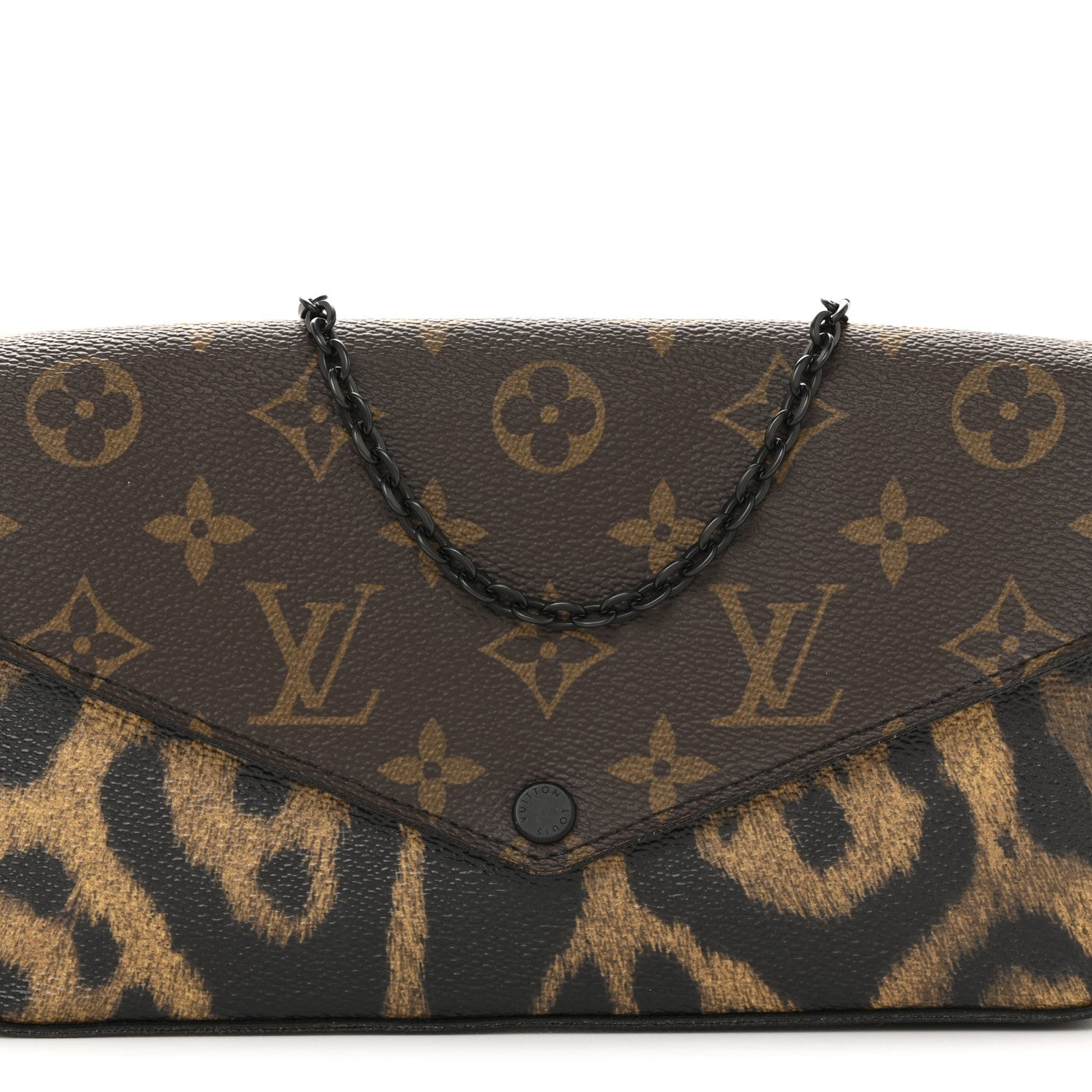 Louis Vuitton Monogram Animal Print Pochette Felicie Chain Wallet 9 of 15