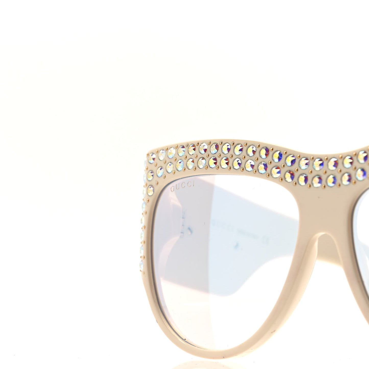 Acetate Crystal Oversize Hollywood Forever Sunglasses GG0144S Ivory