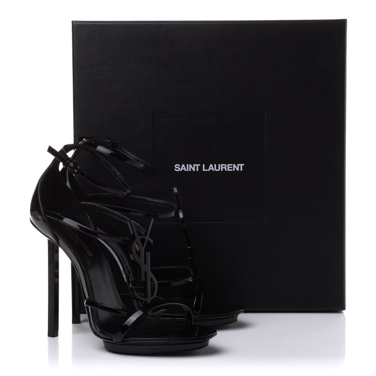 Patent Cassandra 110 Ankle Strap Sandals 38.5 Black