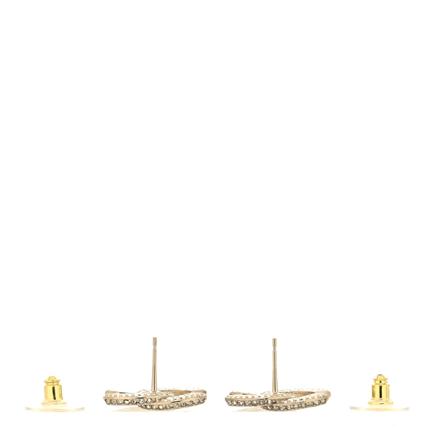 Crystal Timeless CC Earrings Light Gold