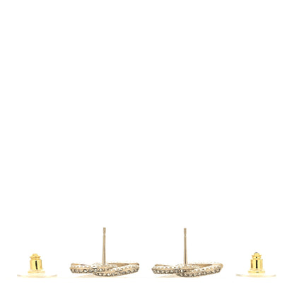 Chanel Crystal Timeless CC Earrings Light Gold 3 of 4