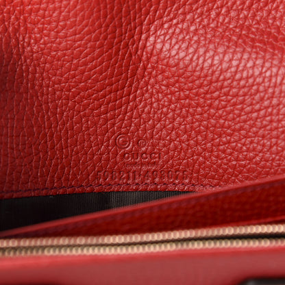 Gucci Pebbled Calfskin Soho Wallet on Chain Hibiscus Red 8 of 9