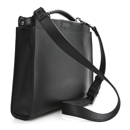Fendi Vitello Grace FF 1974 Embossed Large Peekaboo Iconic Fit Satchel Black 3 of 9