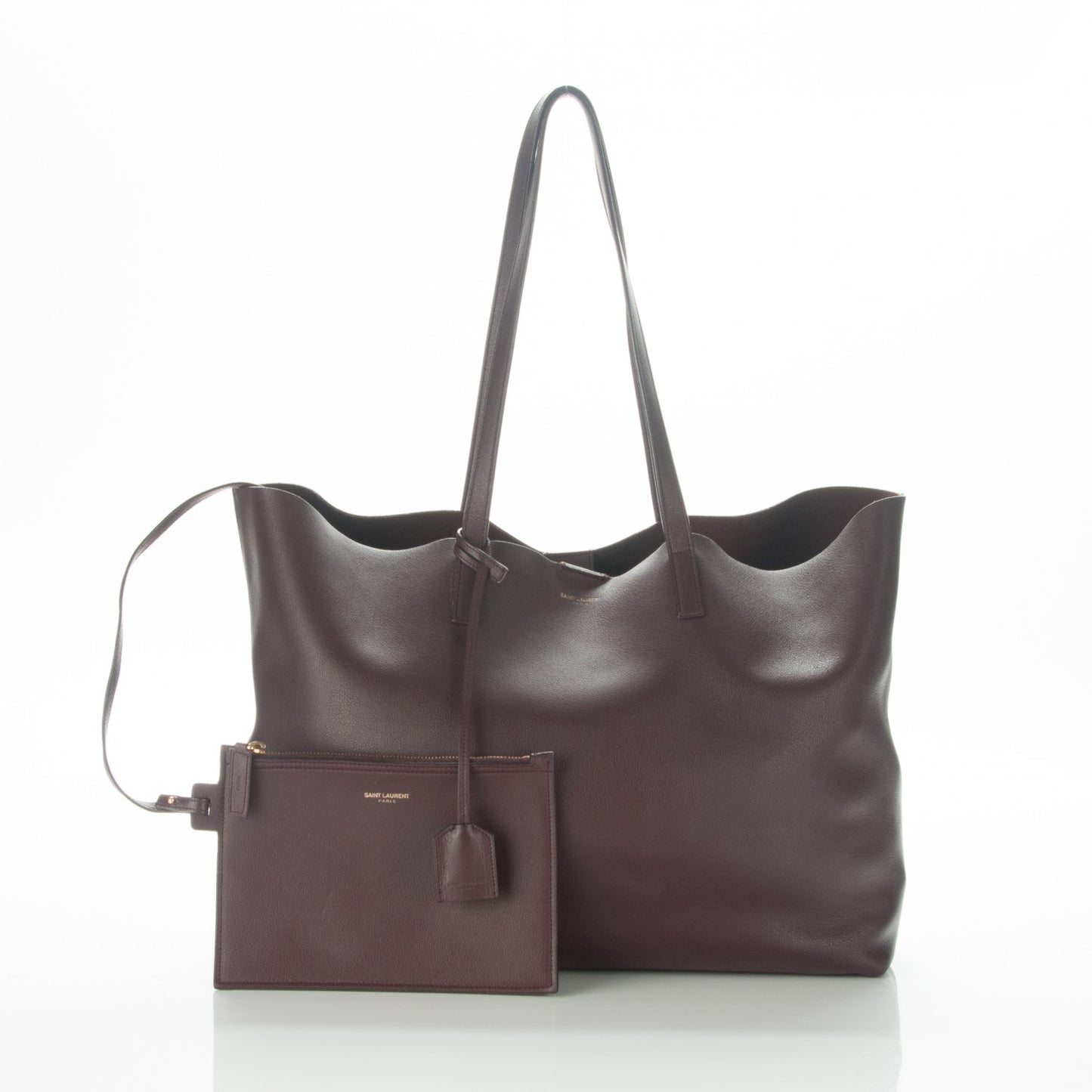 Calfskin Large Shopping Tote Bordeaux