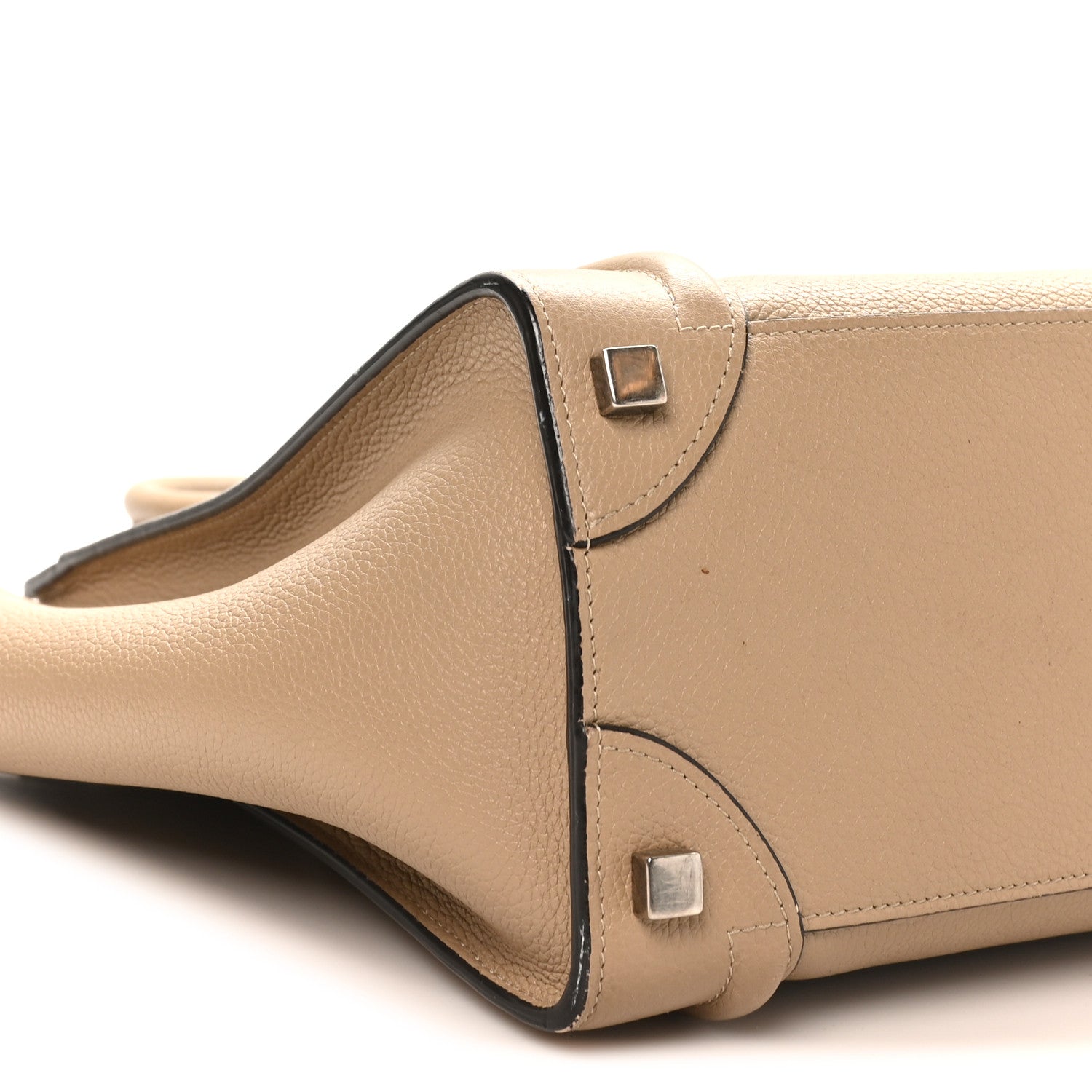Celine Drummed Calfskin Micro Luggage Dune 8 of 10