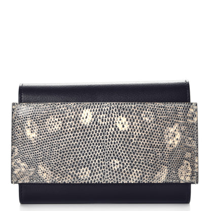 Hermes Evergrain Lizard Passant Compact Wallet Bleu Indigo Ombre 1 of 10
