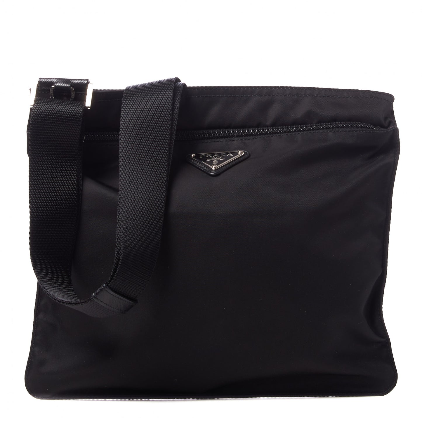Nylon Vela Flat Messenger Bag Black