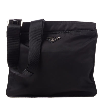 Prada Nylon Vela Flat Messenger Bag Black 1 of 8