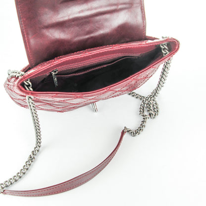 Chanel Caviar Aged Calfskin Medium Bubble Graphic Messenger Bag Dark Red 6 of 8