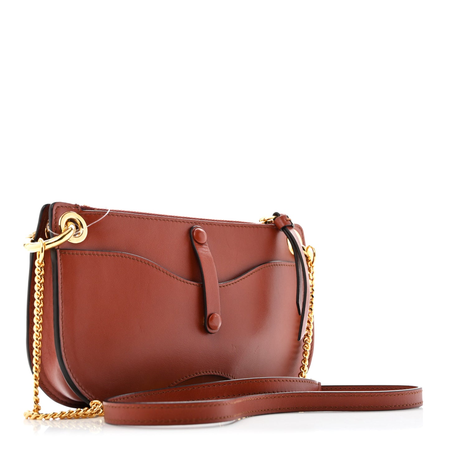 Calfskin Tess Mini Crossbody Bag Sepia Brown