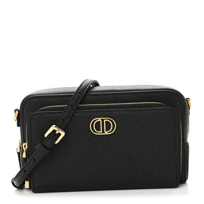 Christian Dior Grained Calfskin Caro Double Pouch Black 1 of 10