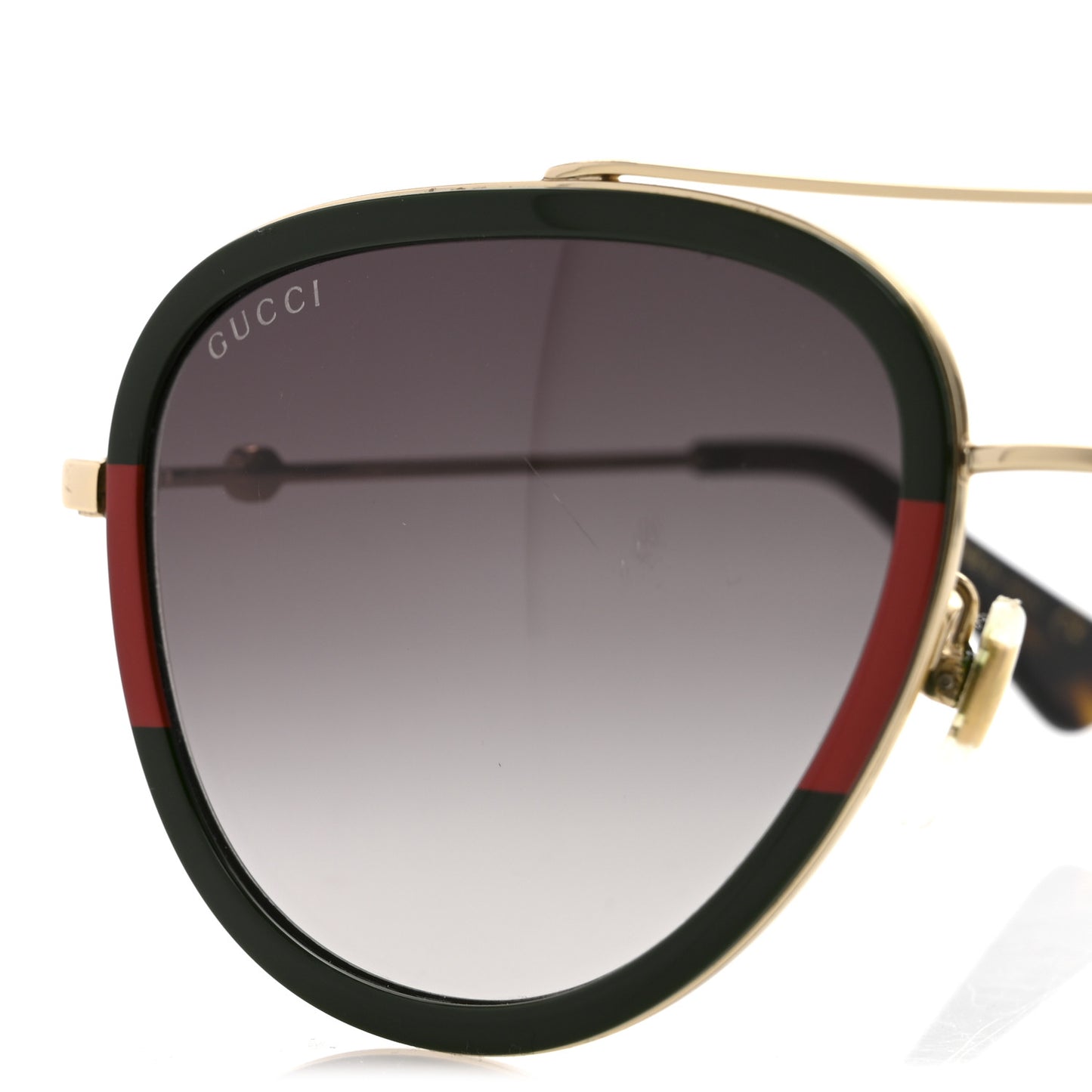 Metal Web Aviator Sunglasses GG0062S Green Red