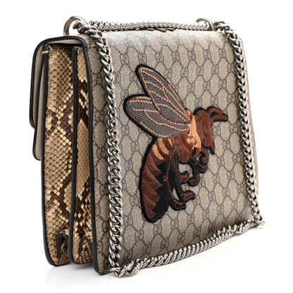 Gucci GG Supreme Monogram Snakeskin Flower Embroidered Medium Dionysus Shoulder Bag Beige Orange 3 of 15