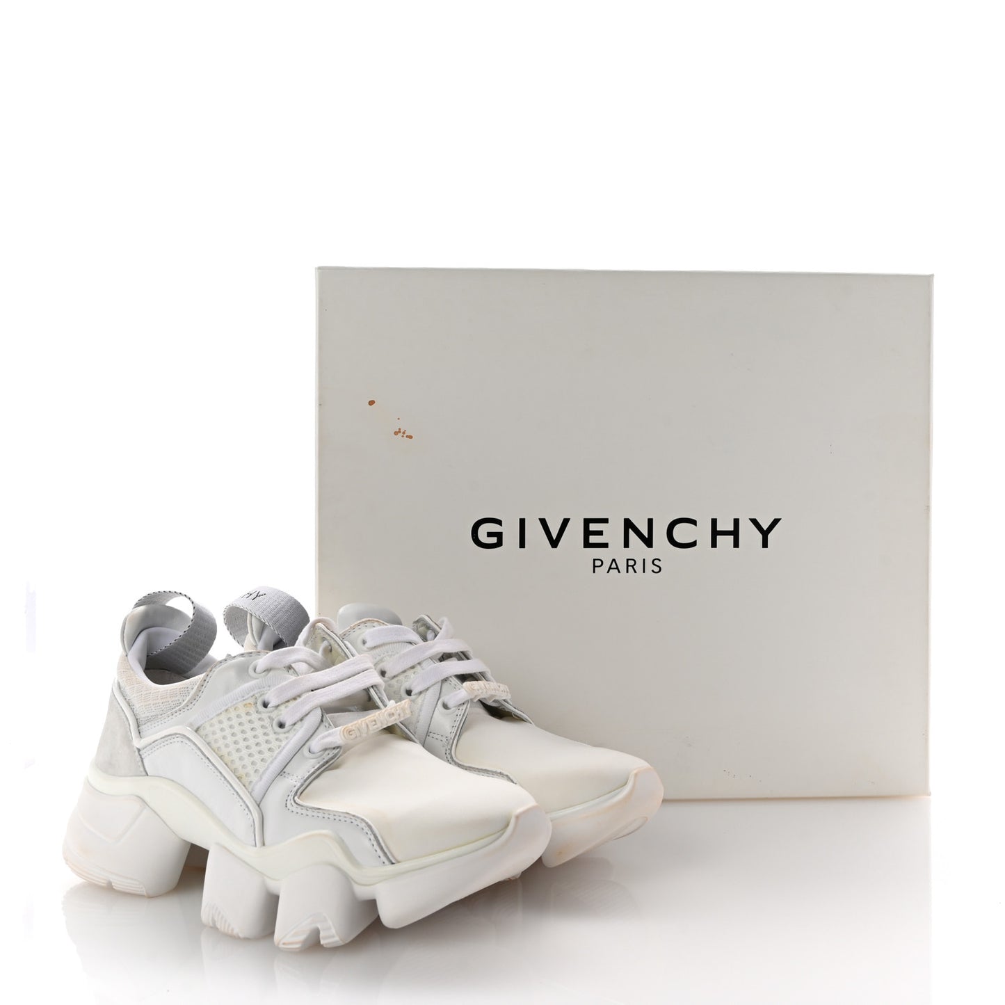 Neoprene Suede Mesh Baisse Jaw Low Sneakers 37 White
