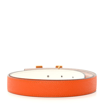 Hermes Epsom 24mm Constance Belt 90 Orange White 2 of 7