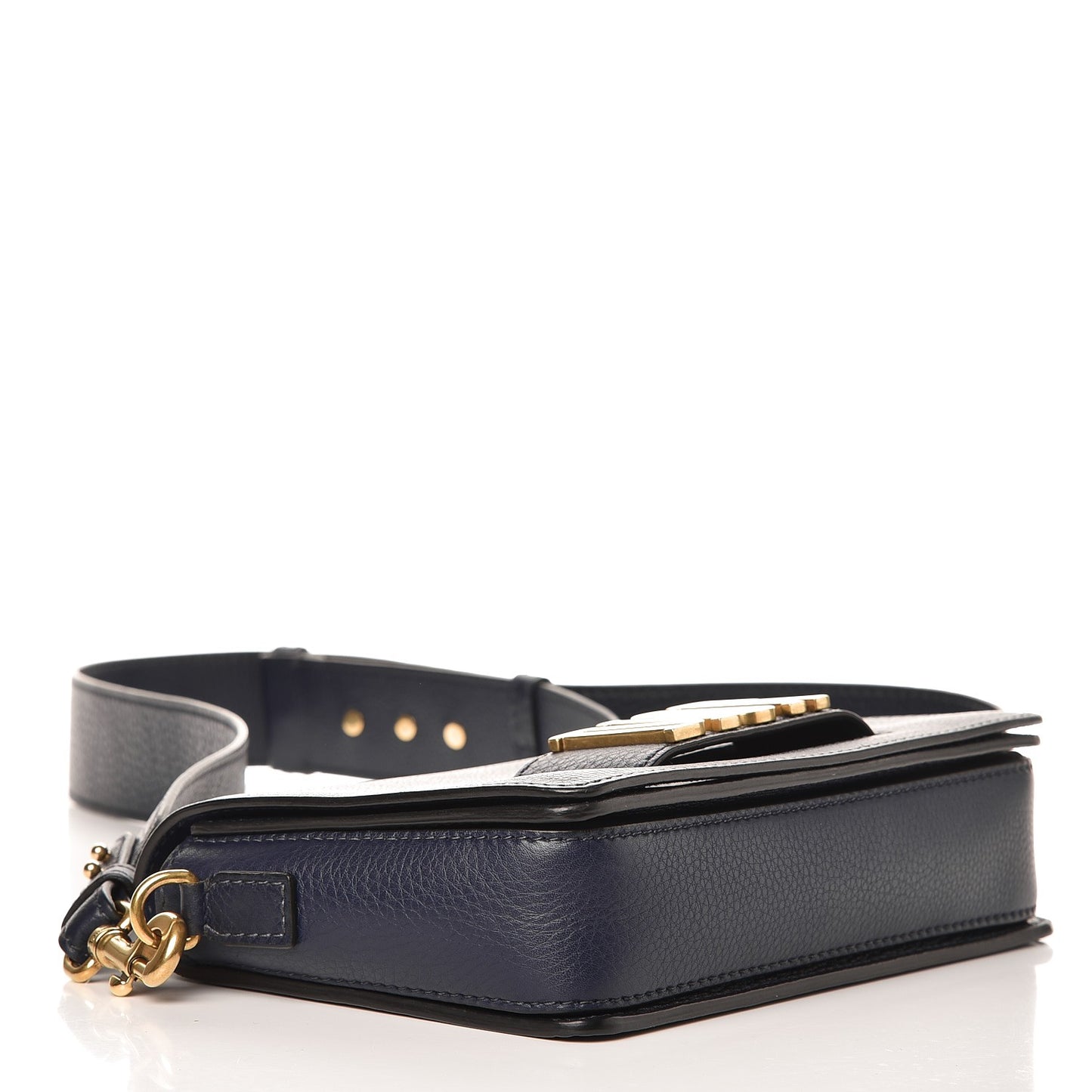 Grained Calfskin Dio(r)evolution Flap Bag Navy Blue