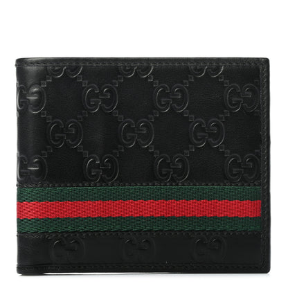 Gucci Guccissima Web Bi-Fold Wallet Black 1 of 7