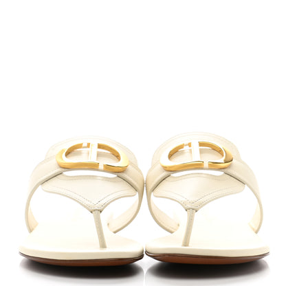 Christian Dior Calfskin 30 Montaigne Thong Sandals 36.5 White 2 of 9