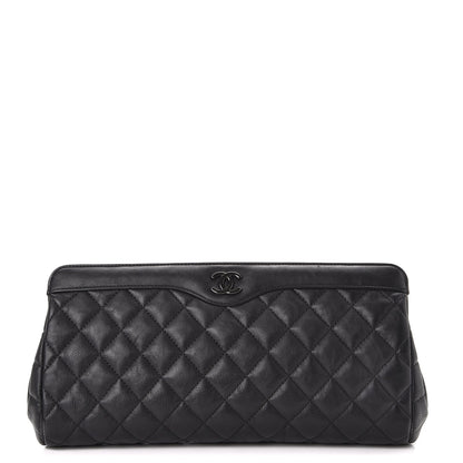 Chanel Crumpled Calfskin Quilted Clutch So Black 1 of 7
