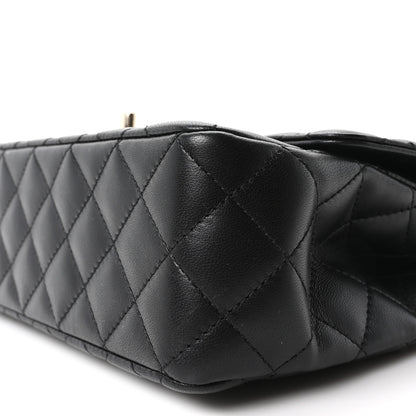 Chanel Lambskin Quilted Crystal Top Handle Small Rectangular Flap Black 9 of 9