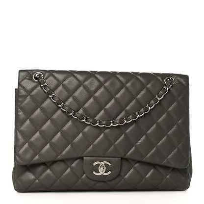 Chanel Caviar Quilted Maxi Single Flap Grey 1 of 9
