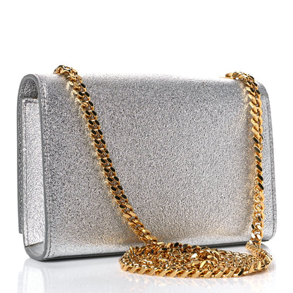 Saint Laurent Metallic Calfskin Small Classic Monogram Kate Satchel Platine 2 of 10