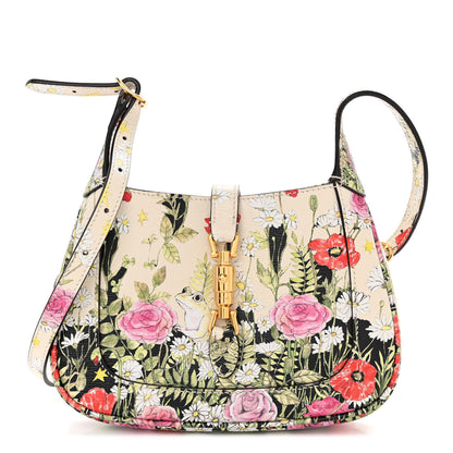 Gucci X YUKO HIGUCHI Shangai Calfskin Floral Print Mini Jackie 1961 Hobo White Multicolor 1 of 14