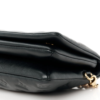 Louis Vuitton Lambskin Embossed Monogram Pochette Coussin Black 9 of 9