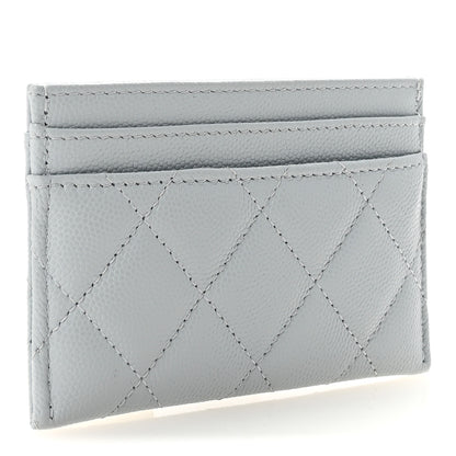 Chanel Caviar Quilted Crystal CC Logo Card Holder Light Blue 3 of 9