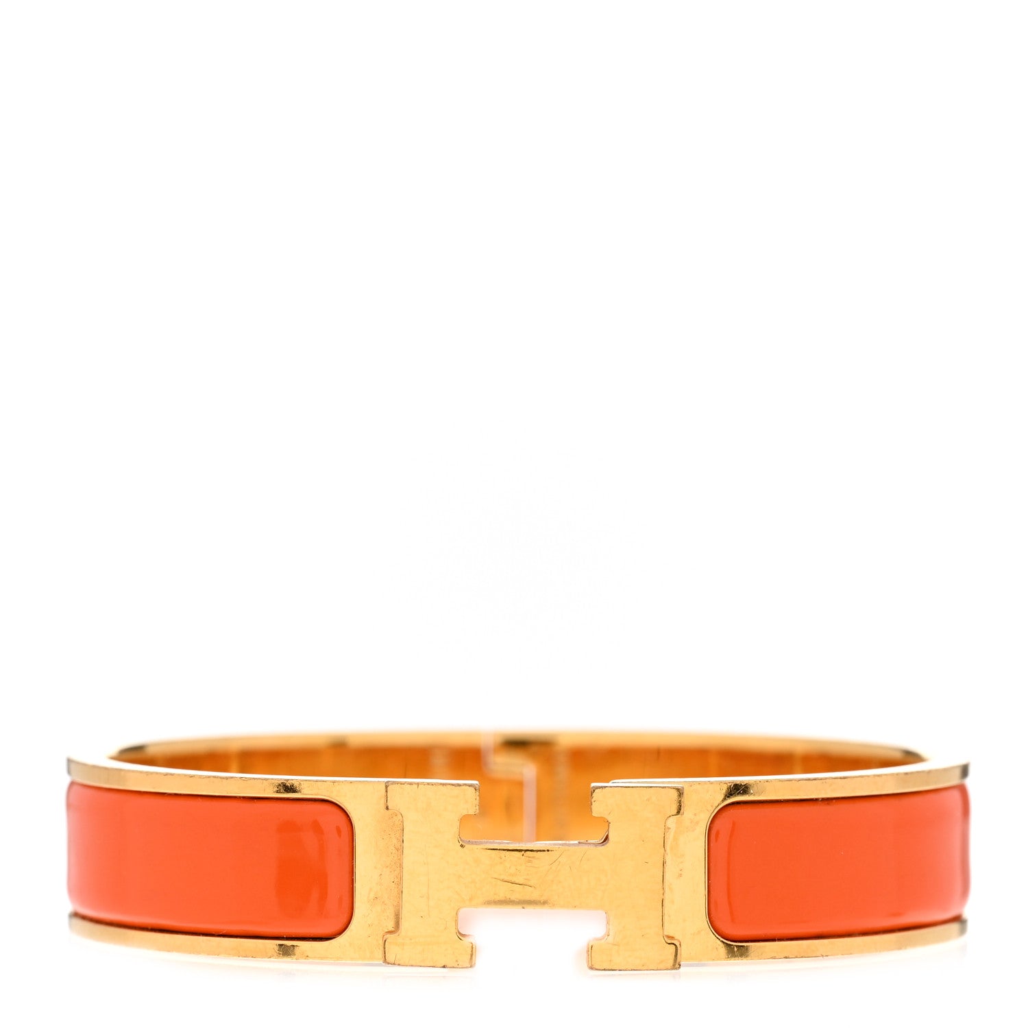 Hermes Enamel Narrow Clic Clac H Bracelet PM Orange 1 of 5