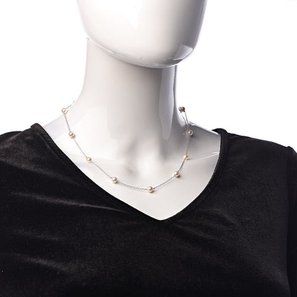 Mikimoto 18K White Gold Akoya Pearl 5.5mm Station Necklace 2 of 6