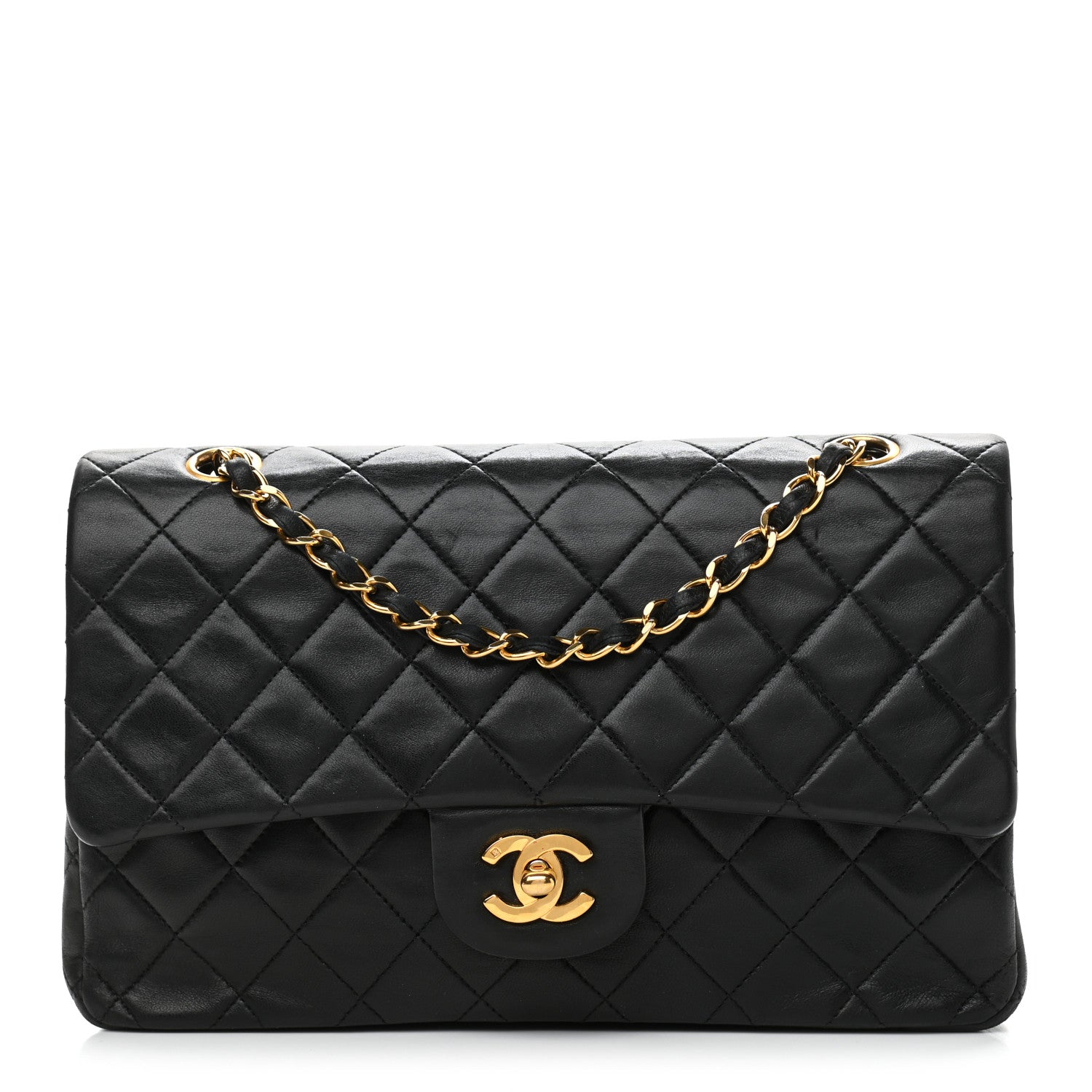 Chanel Lambskin Quilted Medium Double Flap Black 1 of 16