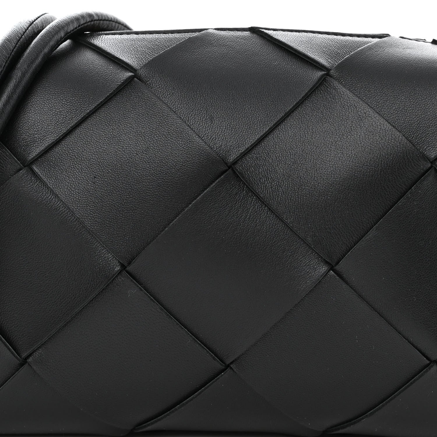 Bottega Veneta Lambskin Maxi Intrecciato Small Cassette Camera Bag Black 7 of 9